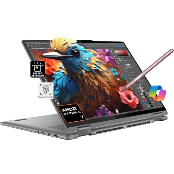 Lenovo Yoga 7 16Arp8 16 | Ryzen7 7735U | DDR5 16GB | SSD 512GB | W11 |  Active Pen საჩუქრად!